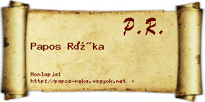 Papos Réka névjegykártya